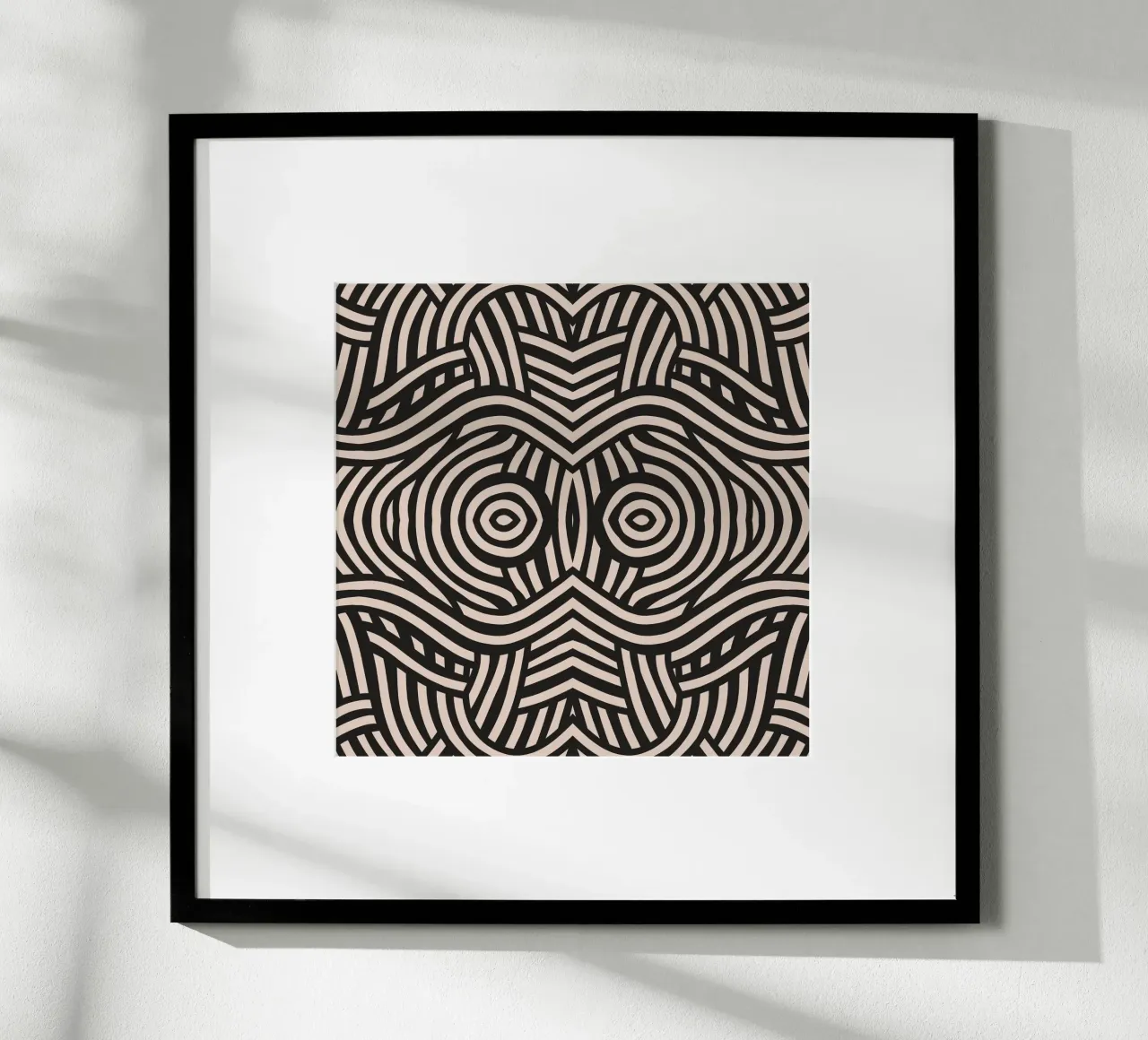 Symmetrical linocut line art pattern 04 hahnemühle by Little Dean