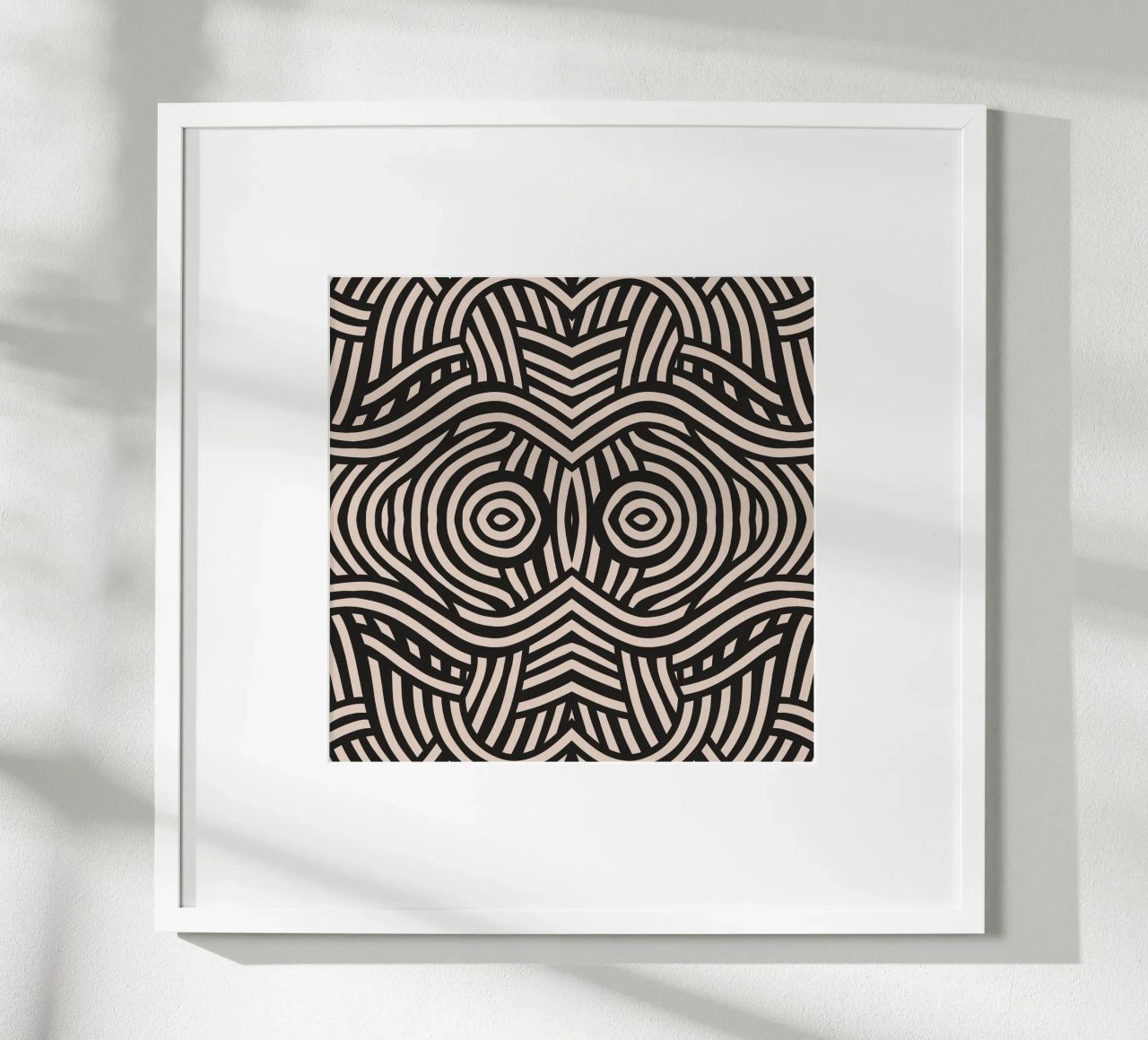 Symmetrical linocut line art pattern 04 hahnemühle by Little Dean
