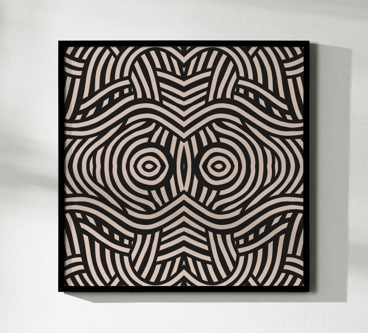 Symmetrical linocut line art pattern 04 hahnemühle by Little Dean