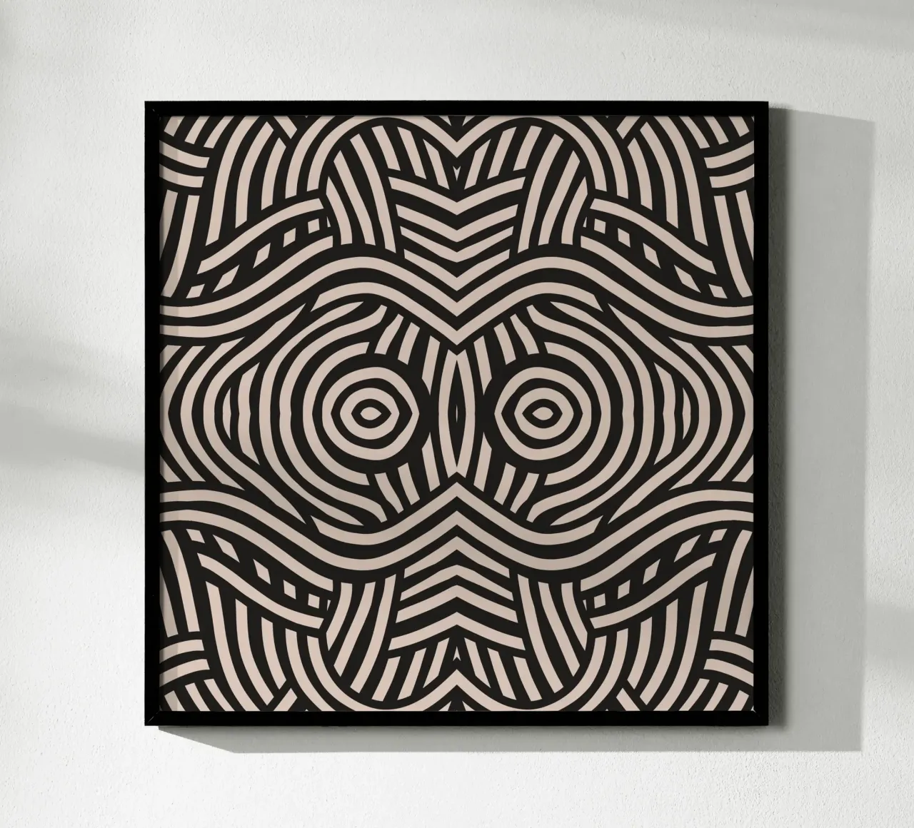 Symmetrical linocut line art pattern 04 hahnemühle by Little Dean