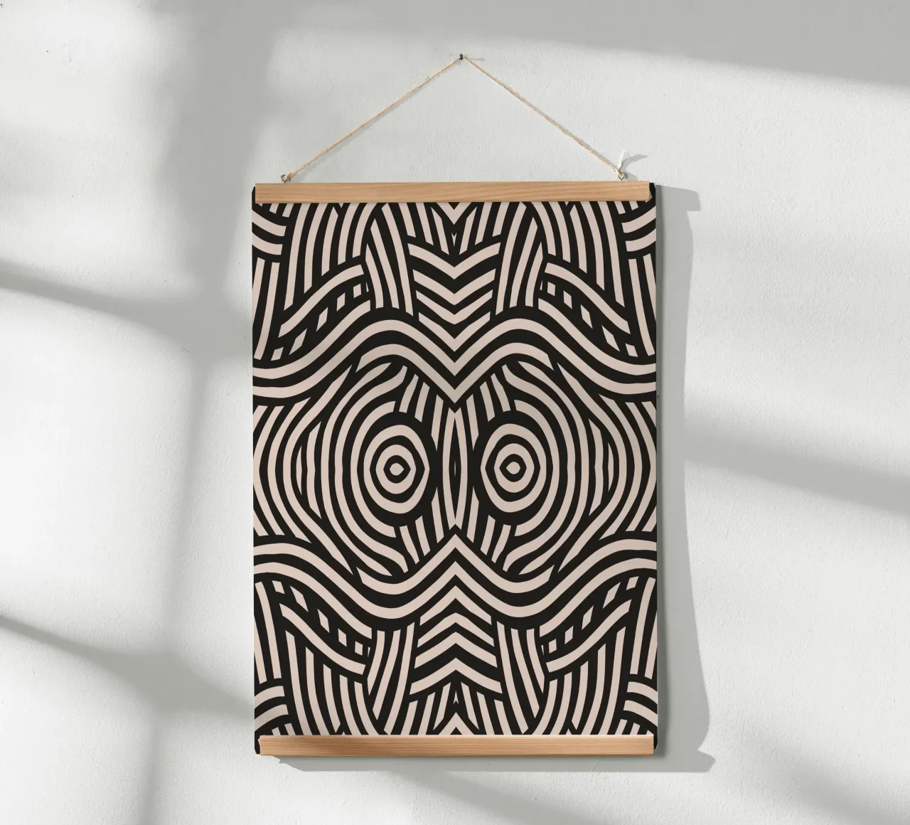 Symmetrical linocut line art pattern 04 hahnemühle by Little Dean