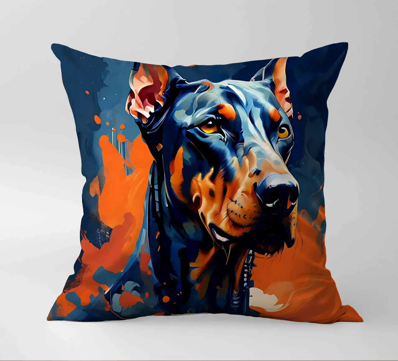 Cane, Doberman_Style_F_1 cuscino da Tierisch bunt by LK