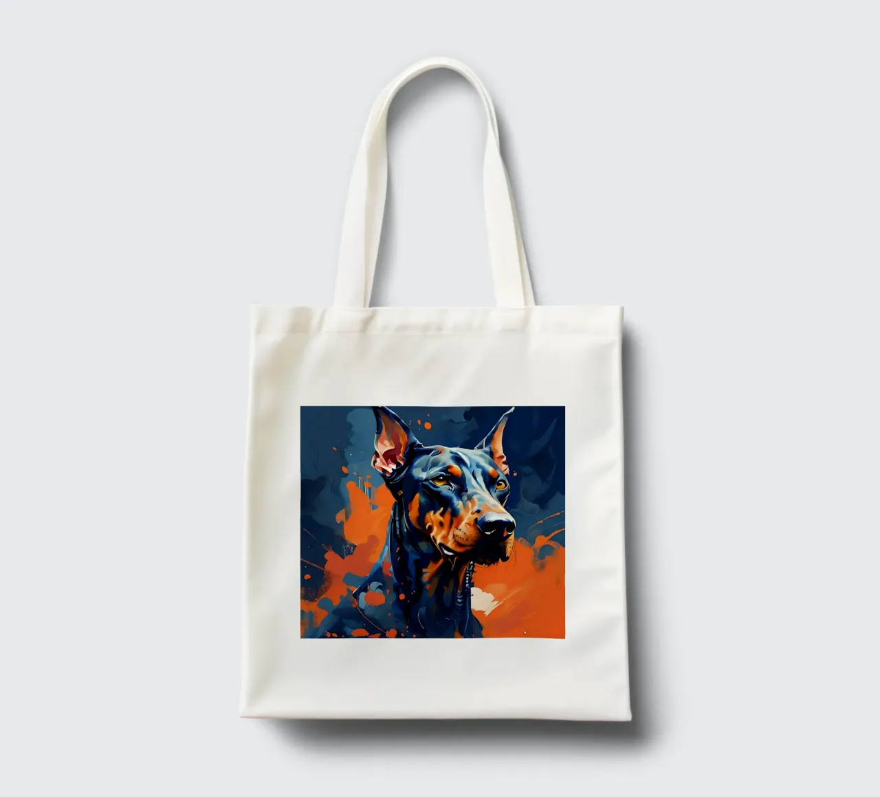 Cane, Doberman_Style_F_1 borsa in juta da Tierisch bunt by LK