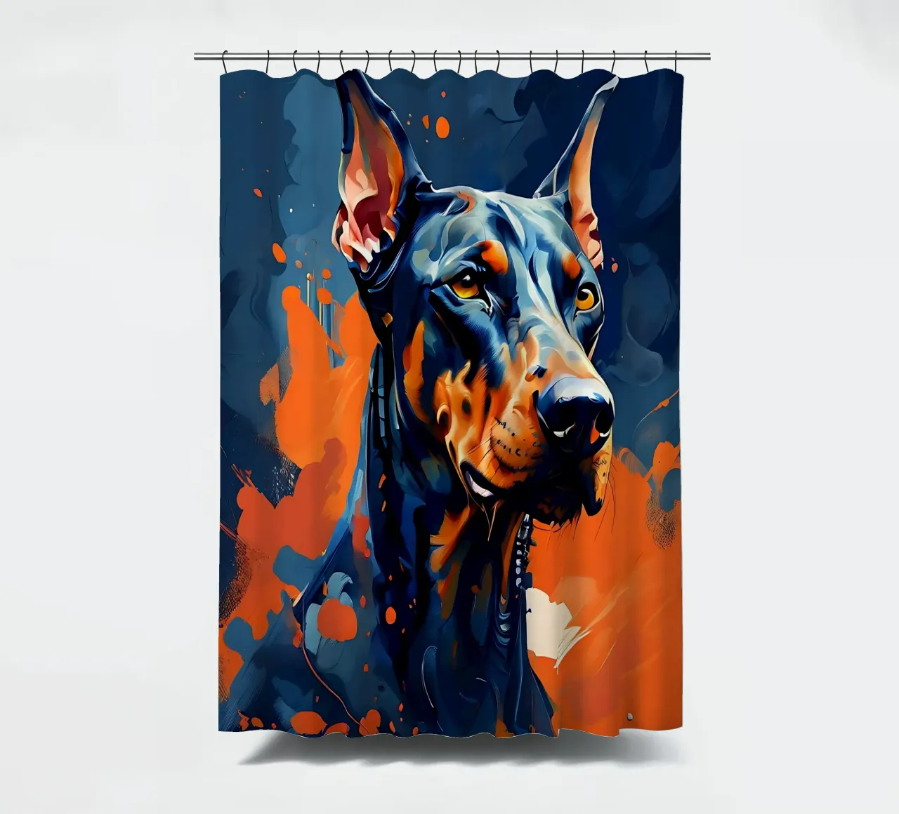 Cane, Doberman_Style_F_1 tenda da doccia da Tierisch bunt by LK