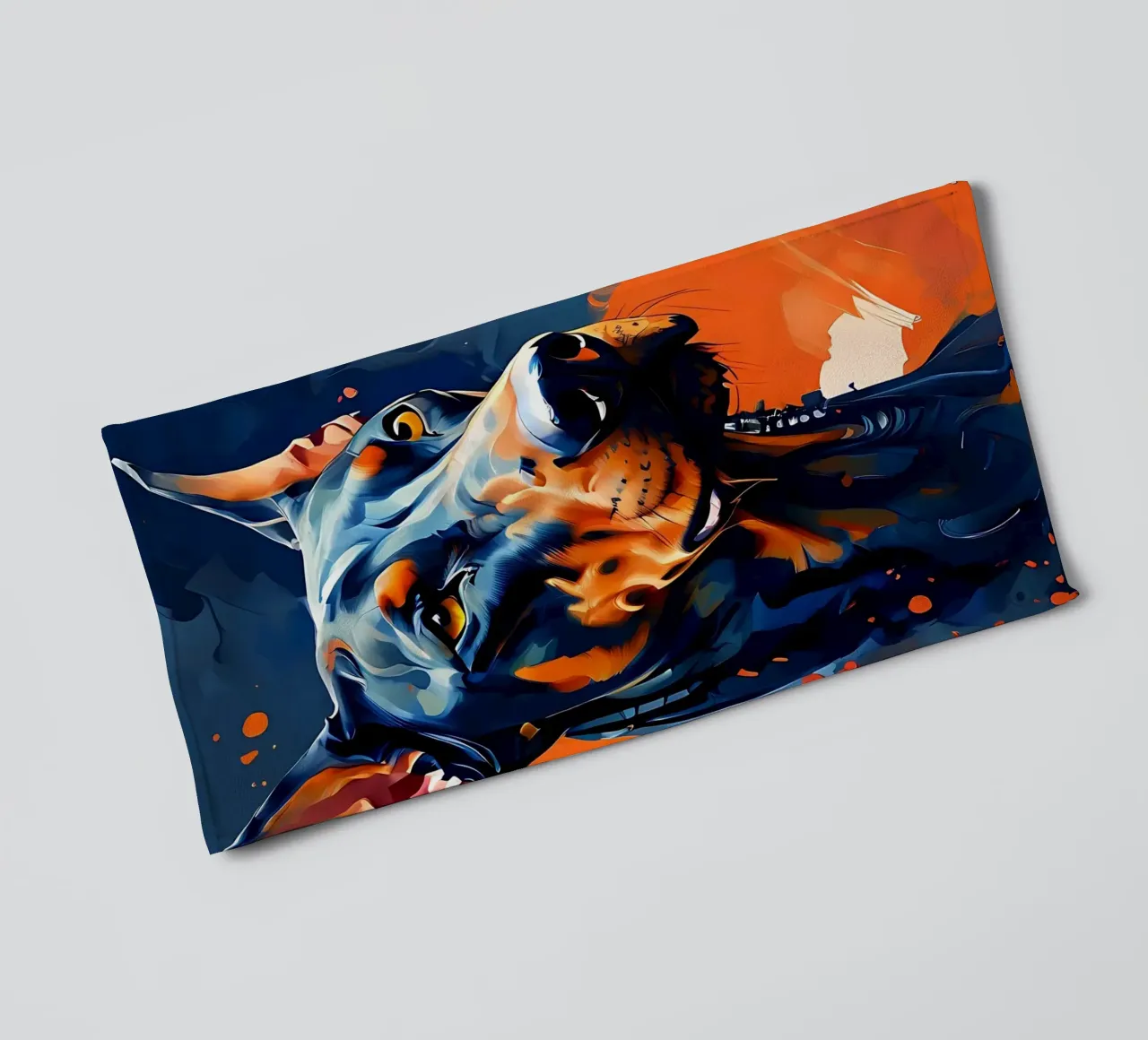 Cane, Doberman_Style_F_1 asciugamano da bagno da Tierisch bunt by LK