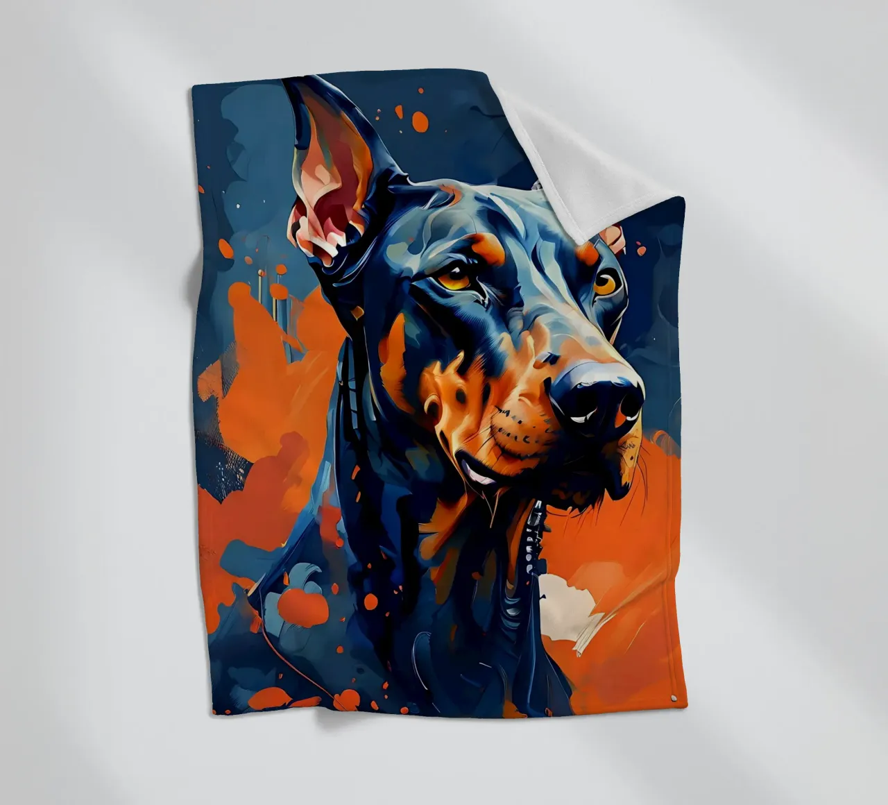 Cane, Doberman_Style_F_1 coperta in pile da Tierisch bunt by LK