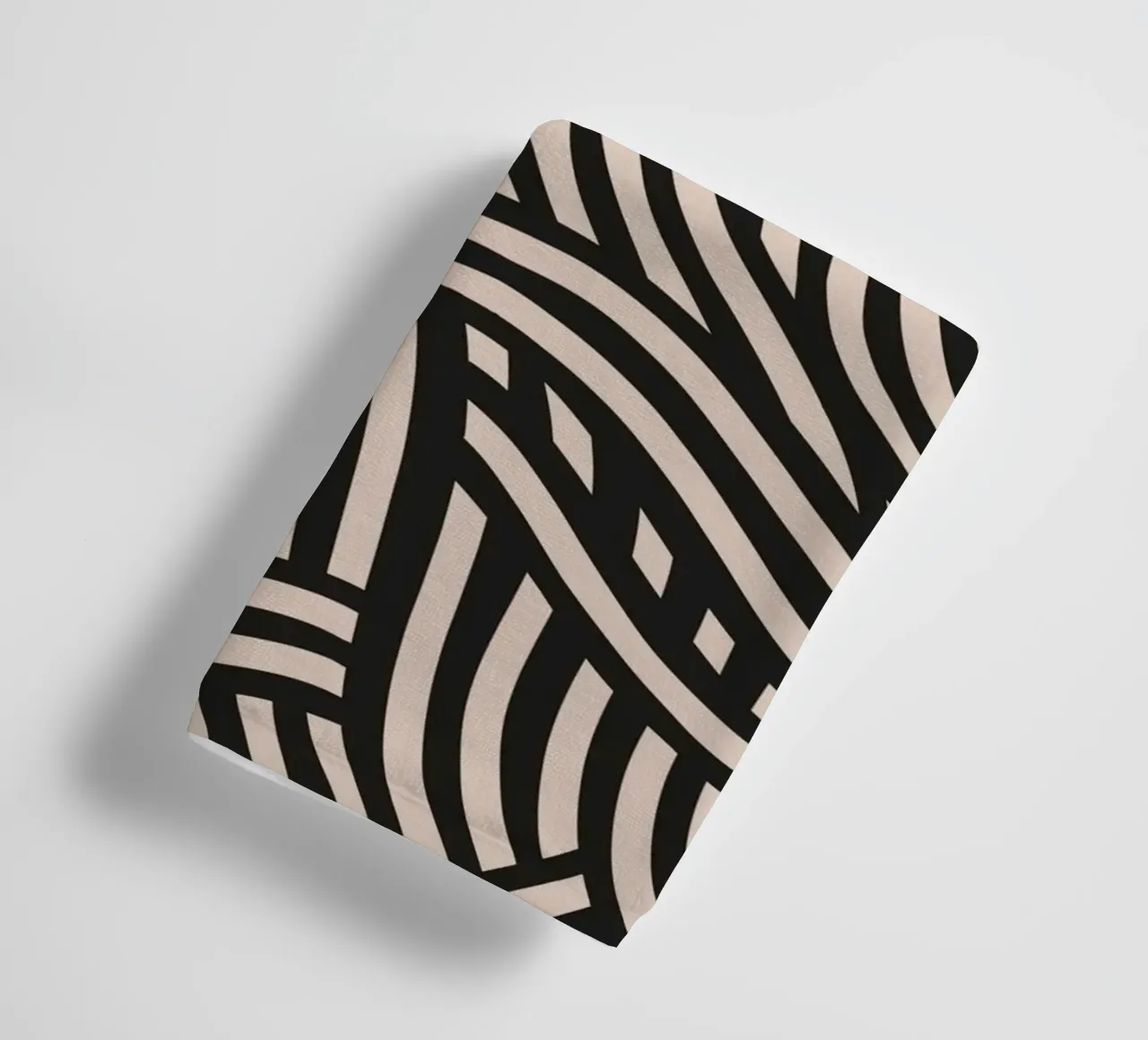 Symmetrical linocut line art pattern 05 towel by Little Dean