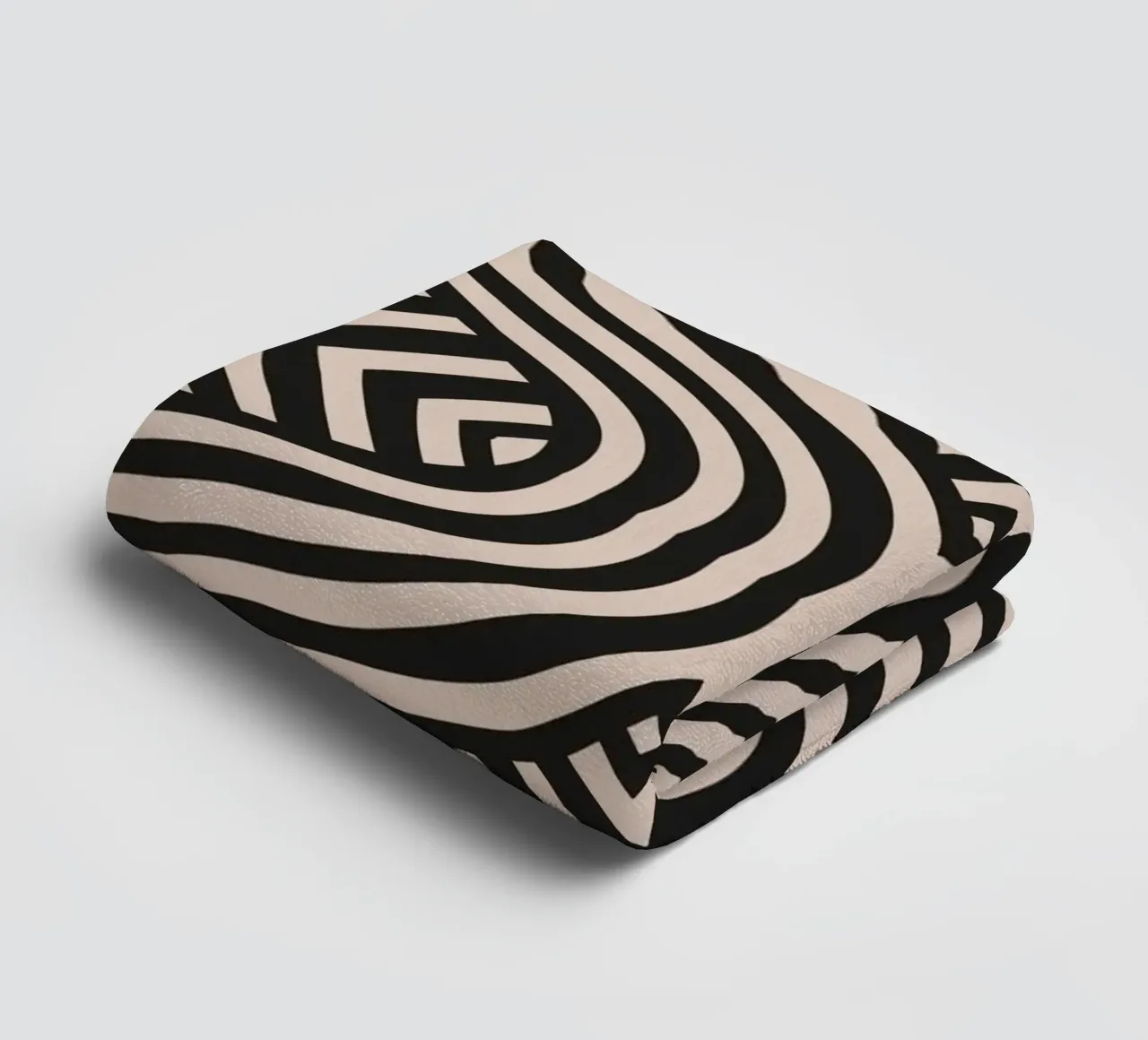 Symmetrical linocut line art pattern 07 towel by Little Dean