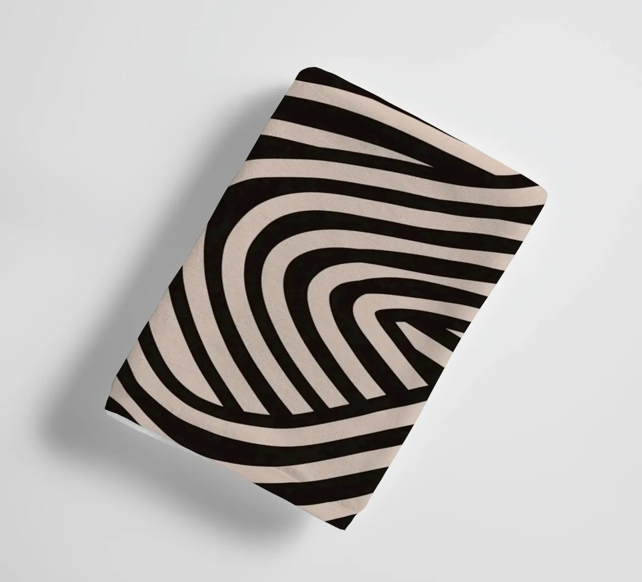 Symmetrical linocut line art pattern 08 towel by Little Dean