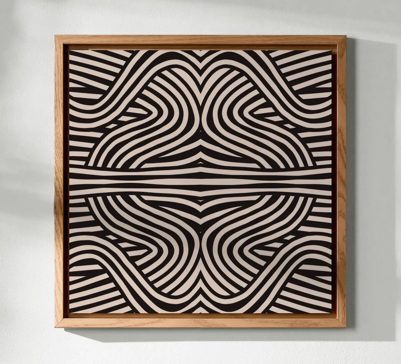 Symmetrical linocut line art pattern 08 alu-dibond by Little Dean