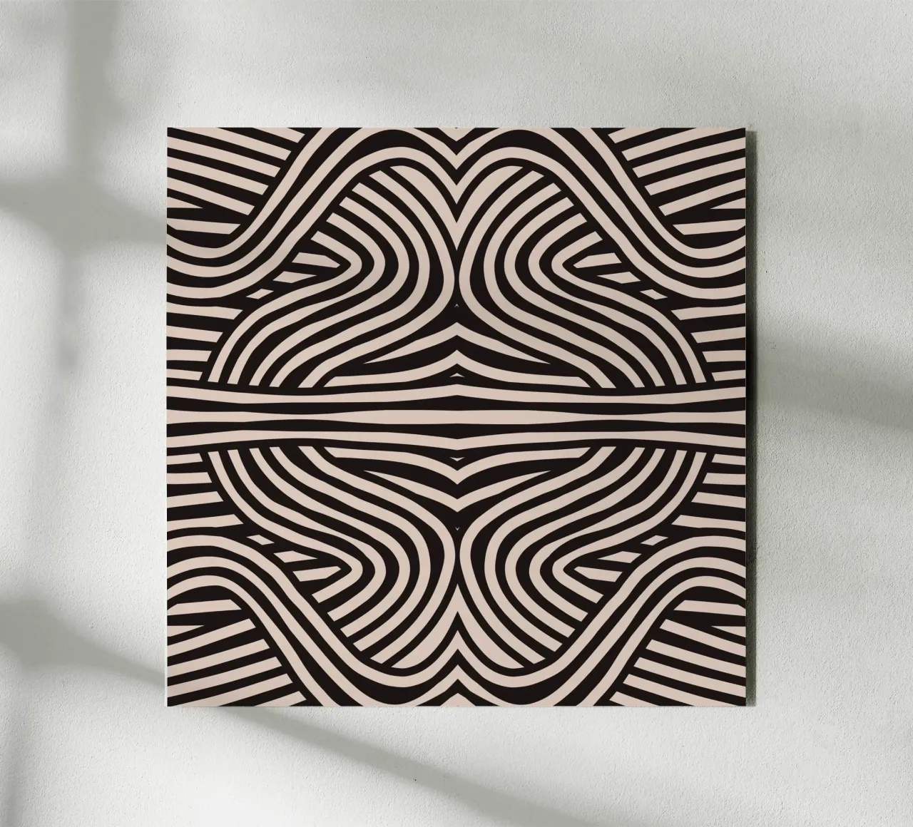 Symmetrical linocut line art pattern 08 alu-dibond by Little Dean