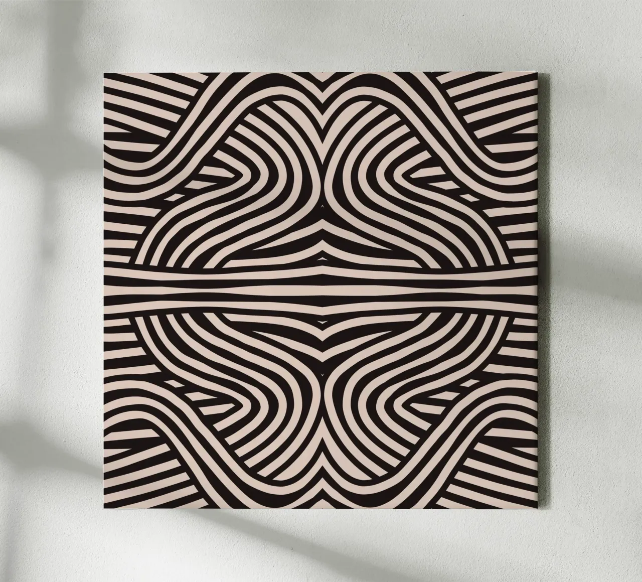 Motif d'art linéaire symétrique en linogravure 08 toile avec Caisse américaine de Little Dean