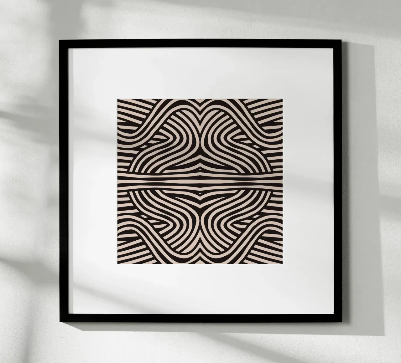 Symmetrisches Linolschnitt-Linienkunstmuster 08 Poster von Little Dean