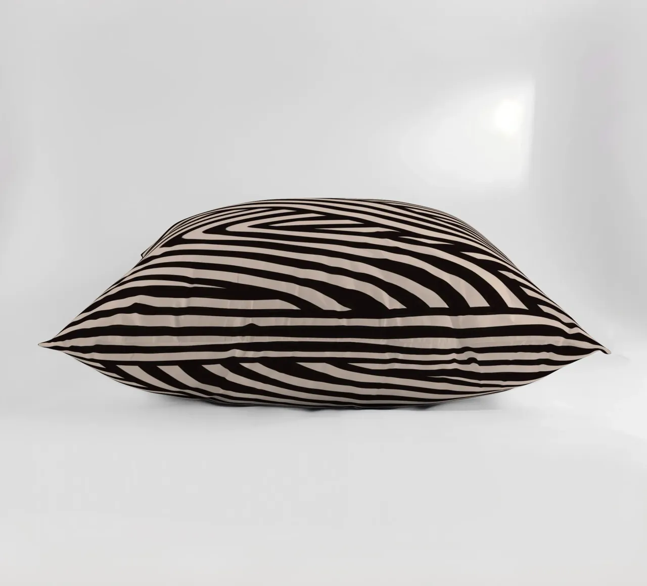 Asymmetrical linocut line art pattern 04 decorative cushion by Little Dean