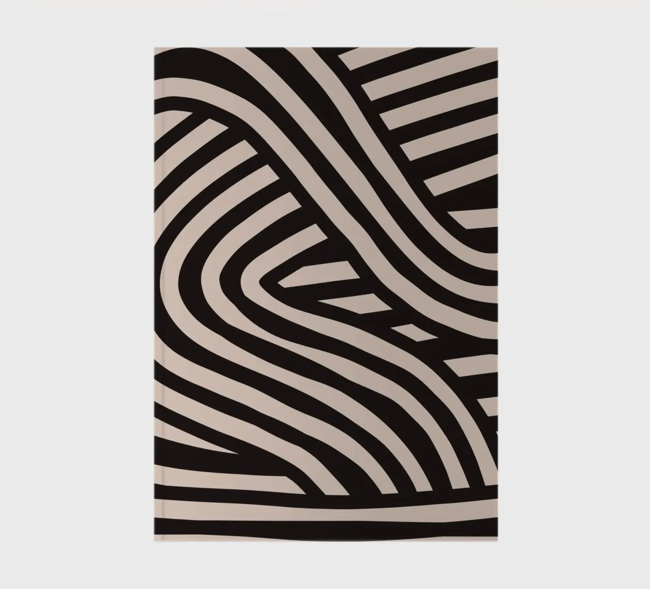 Asymmetrical linocut line art pattern 04 notebook by Little Dean