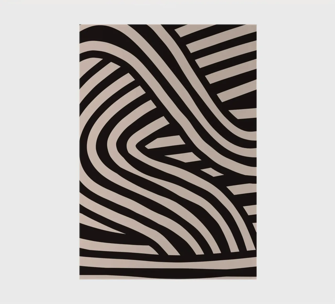 Asymmetrical linocut line art pattern 04 notebook by Little Dean