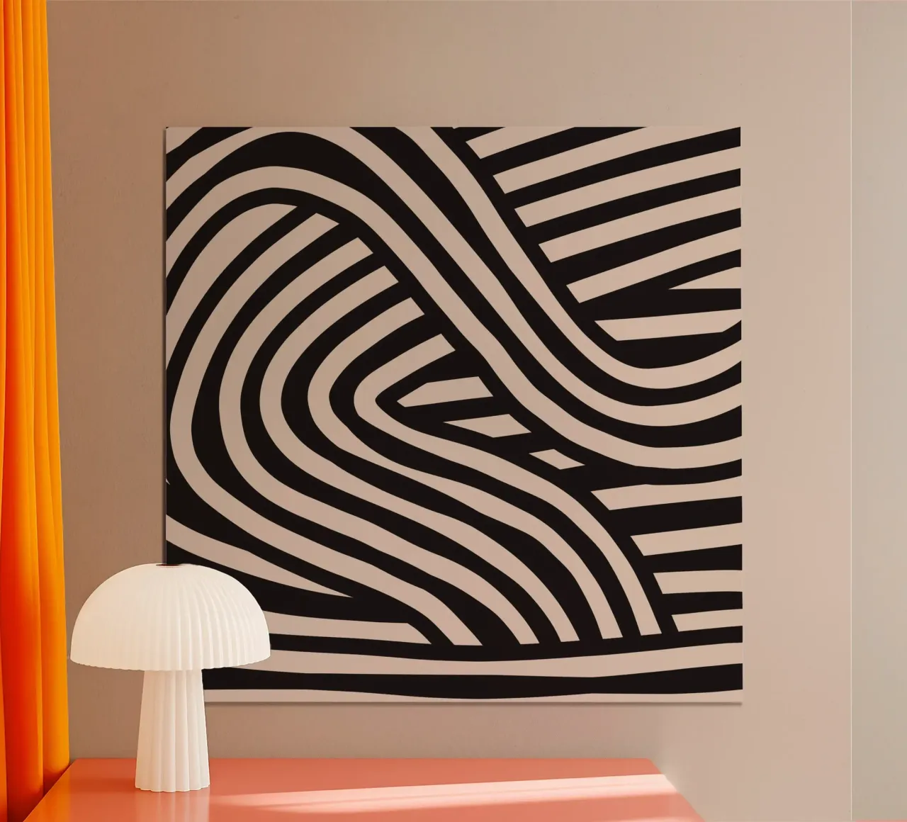 Asymmetrisches Linolschnitt-Linienkunstmuster 04 Poster von Little Dean