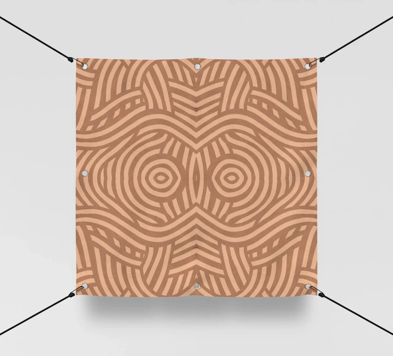 Symmetrical linocut line art pattern 09 pvc cover by Little Dean