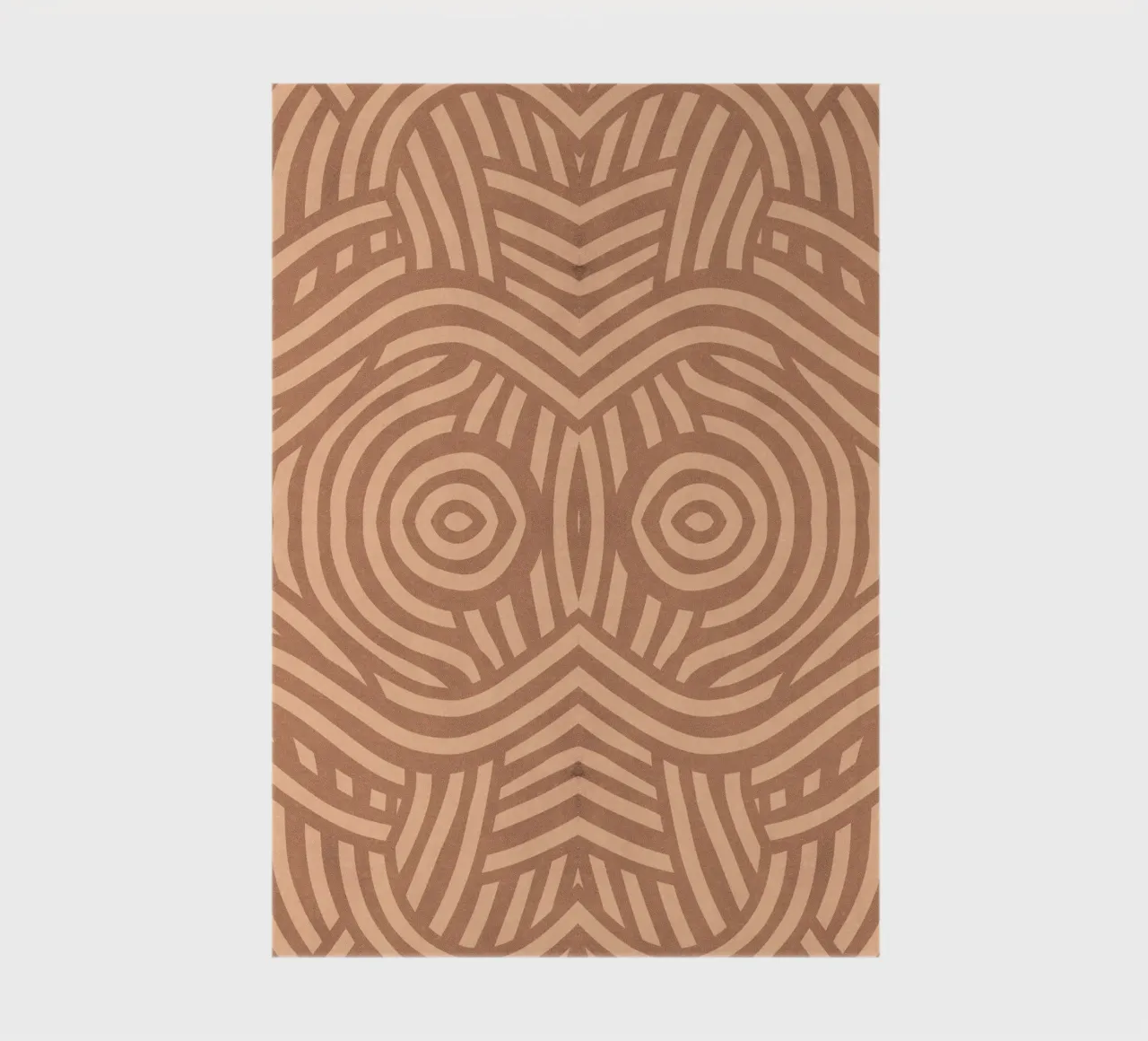 Symmetrical linocut line art pattern 09 notebook by Little Dean