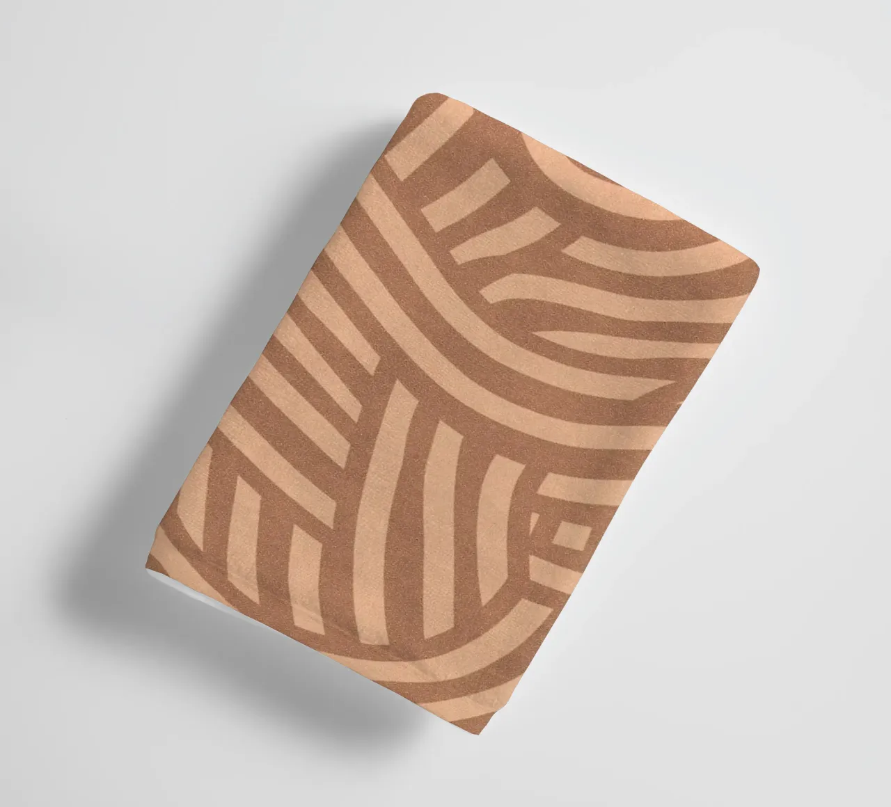 Symmetrical linocut line art pattern 09 towel by Little Dean