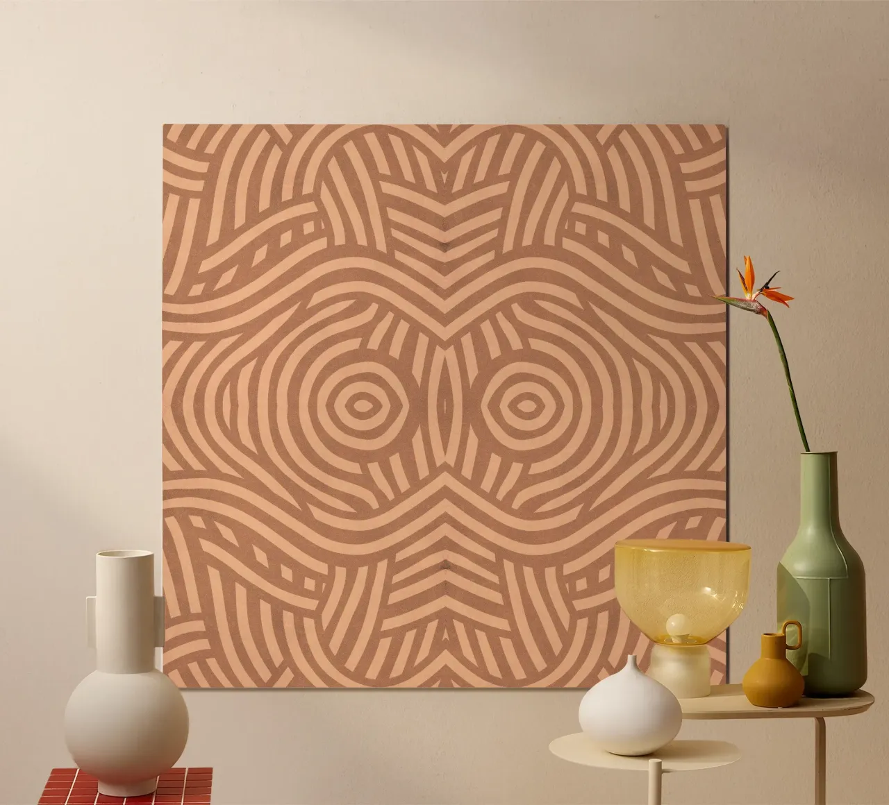 Symmetrical linocut line art pattern 09 hahnemühle by Little Dean