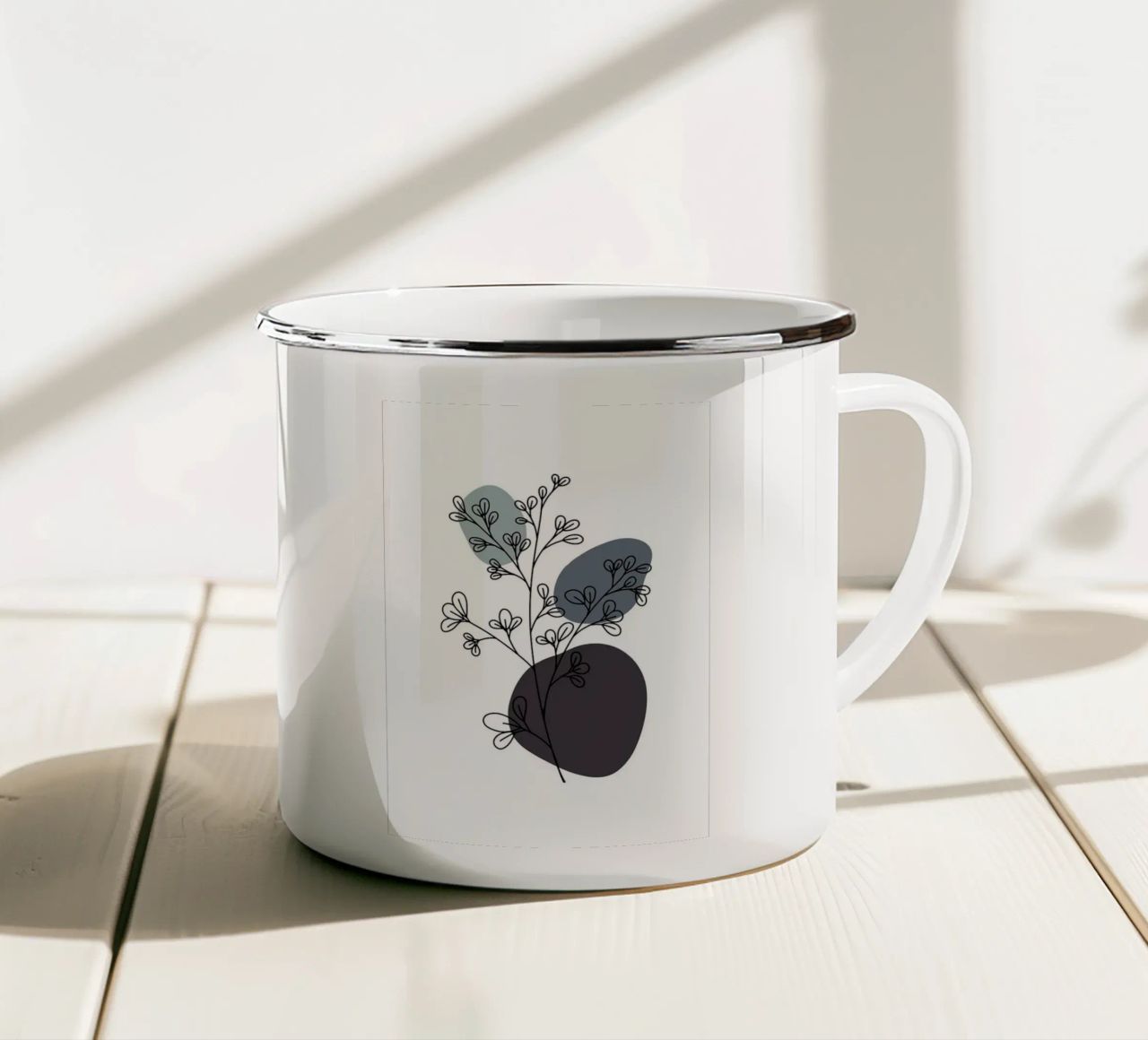 rami di fogliame botanico tazza in smalto da Bacsic Design