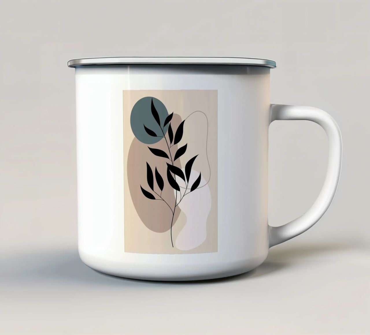 foglia ramo botanico tazza in smalto da Bacsic Design