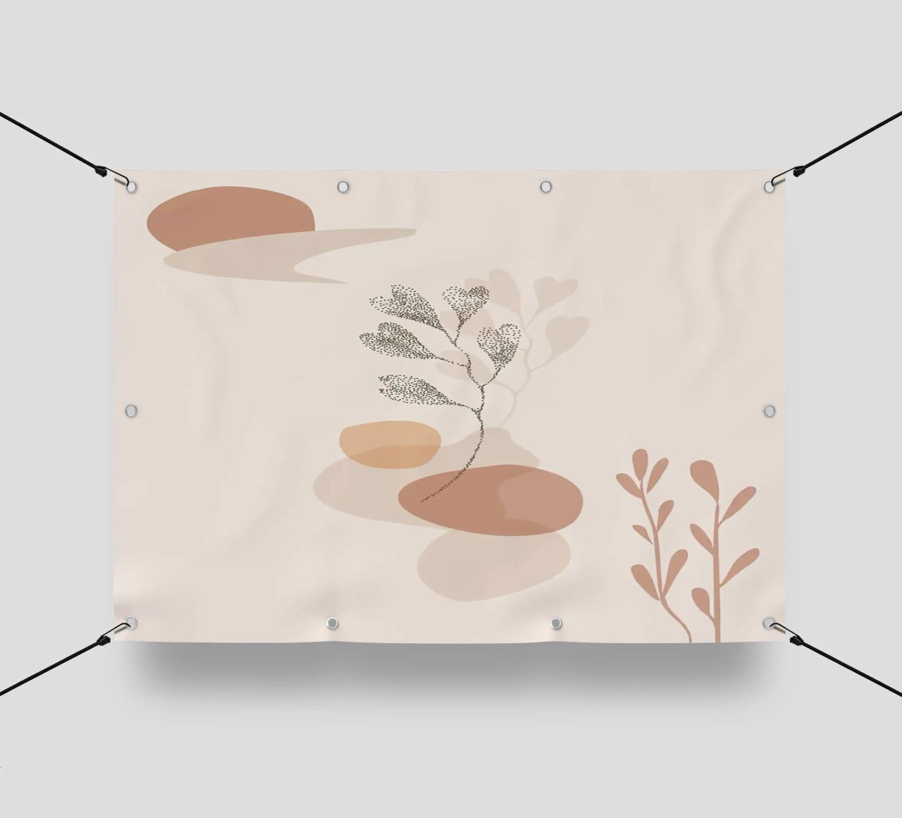 forme astratte elementi botanici telo in pvc da Bacsic Design
