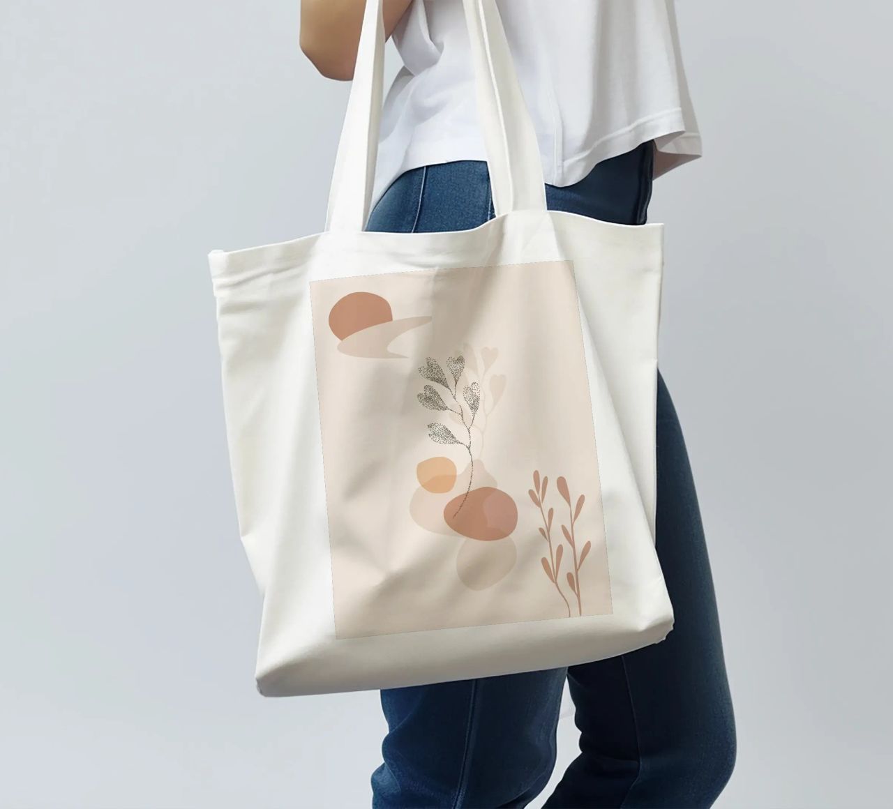 forme astratte elementi botanici borsa in juta da Bacsic Design