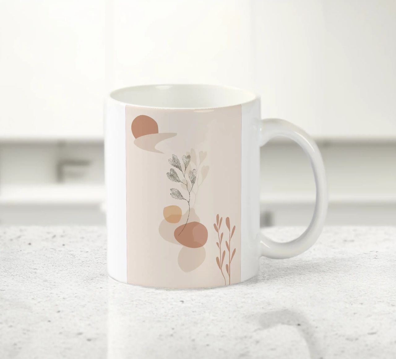 forme astratte elementi botanici tazza in ceramica da Bacsic Design