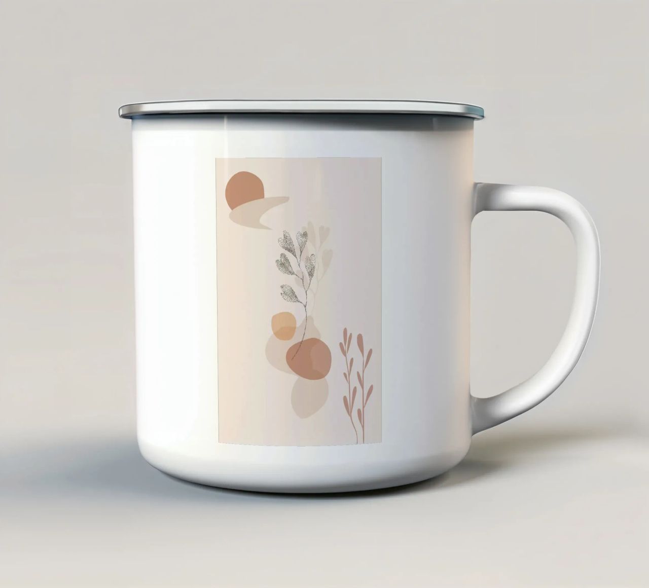 forme astratte elementi botanici tazza in smalto da Bacsic Design