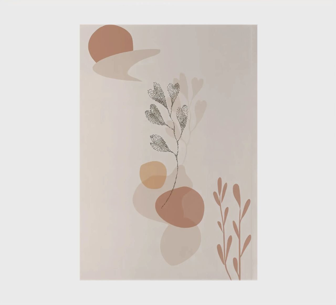 abstract shapes botanical elements notebook by Bacsic Design