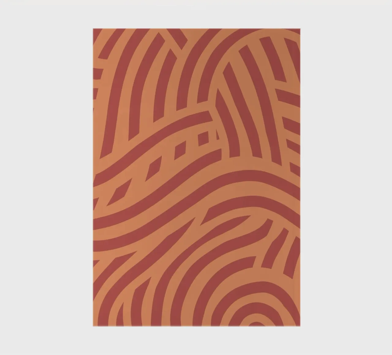 Asymmetrical linocut line art pattern 05 notebook by Little Dean