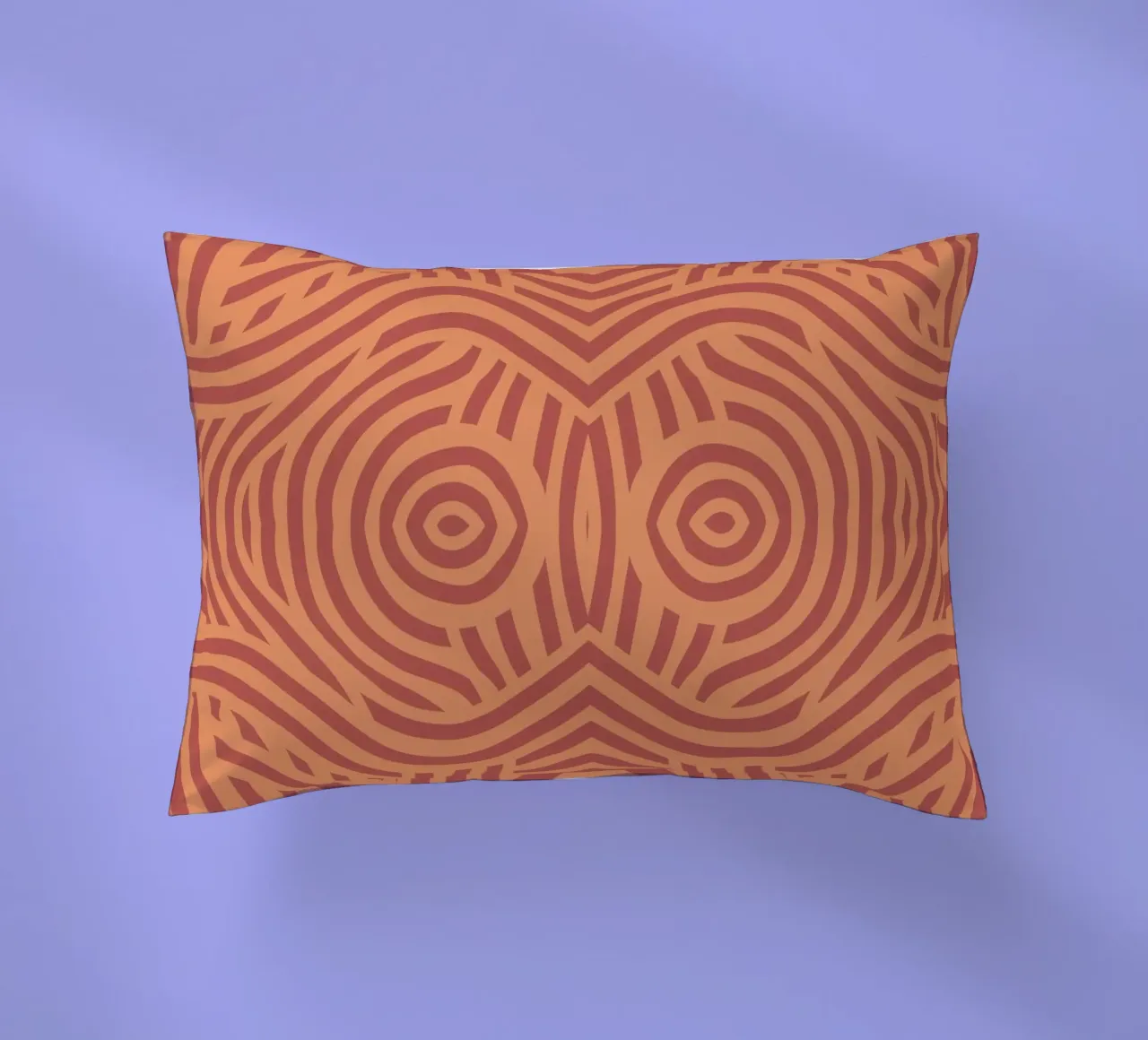 Symmetrical linocut line art pattern 09 decorative cushion by Little Dean