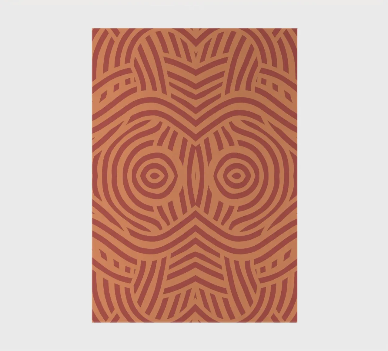 Symmetrical linocut line art pattern 09 notebook by Little Dean