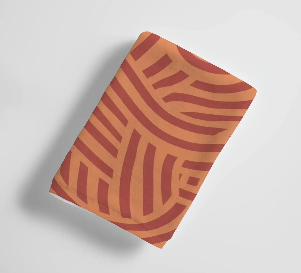 Symmetrical linocut line art pattern 09 towel by Little Dean