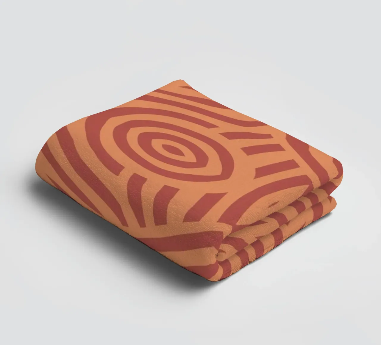 Symmetrical linocut line art pattern 09 towel by Little Dean