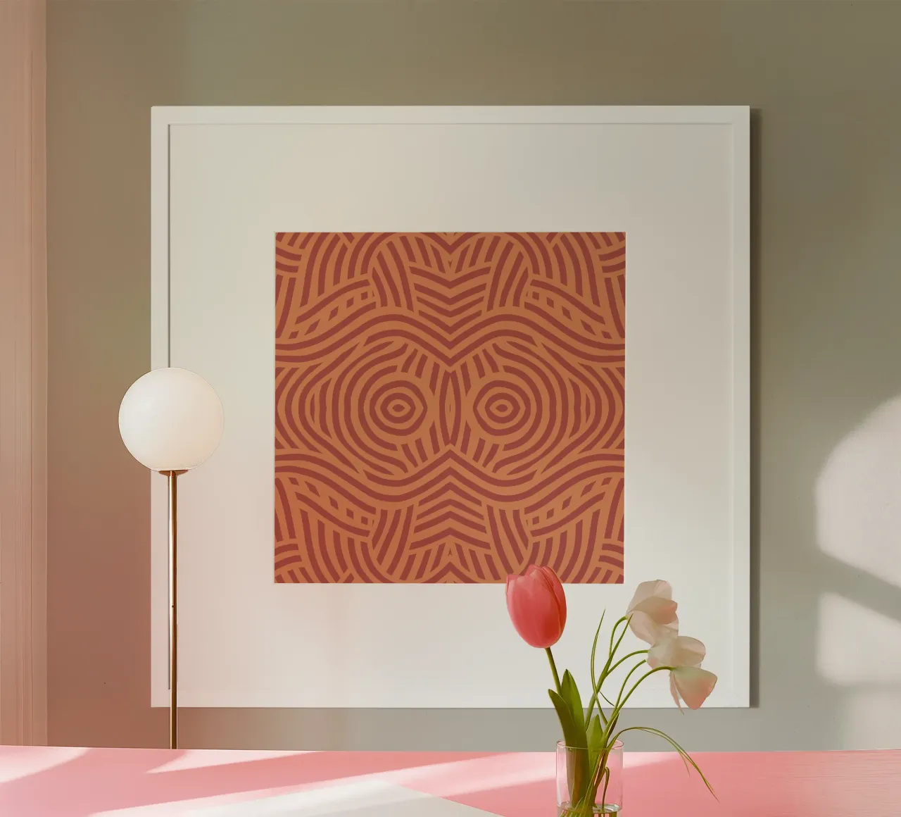 Symmetrical linocut line art pattern 09 hahnemühle by Little Dean