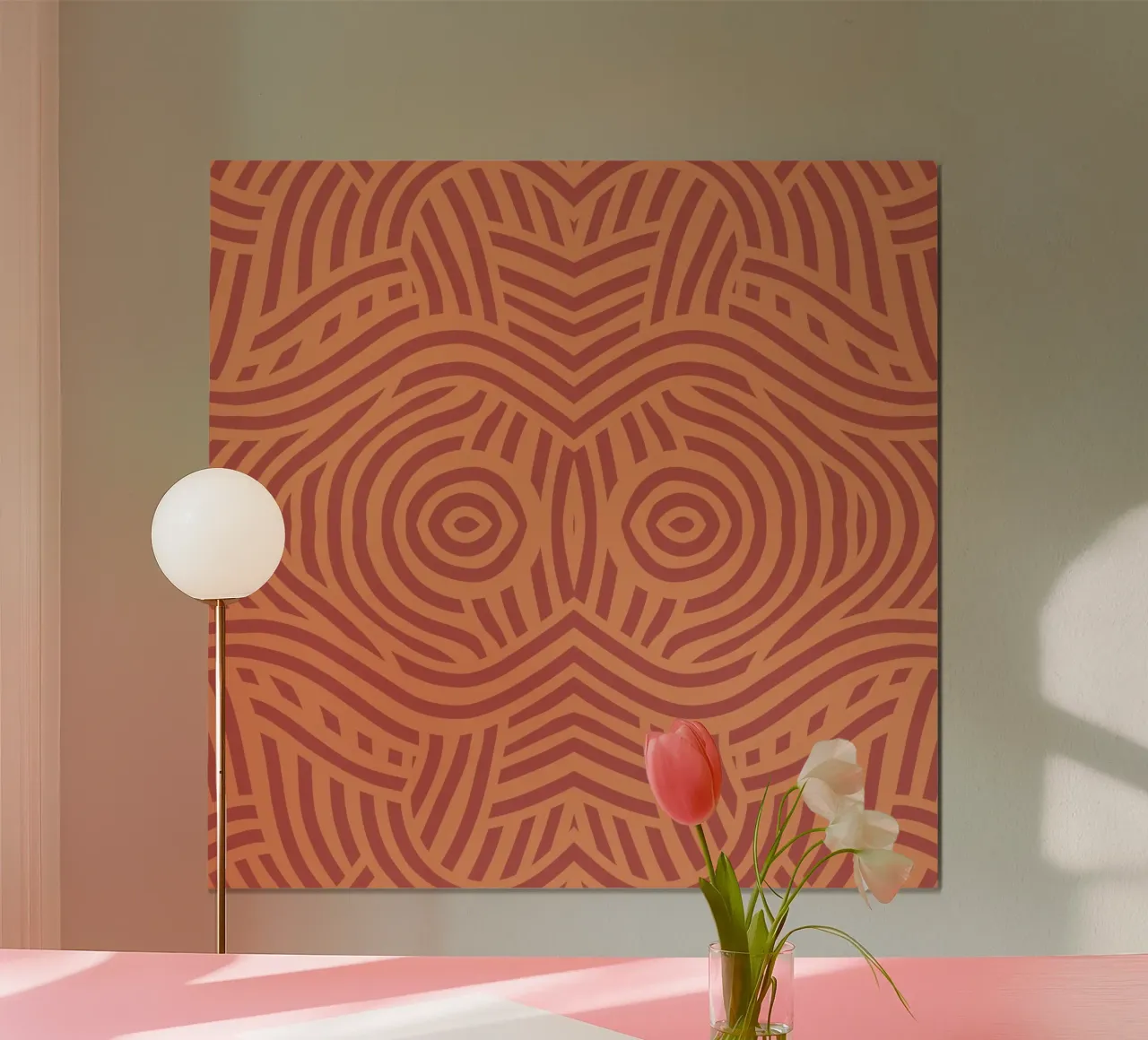 Symmetrical linocut line art pattern 09 hahnemühle by Little Dean