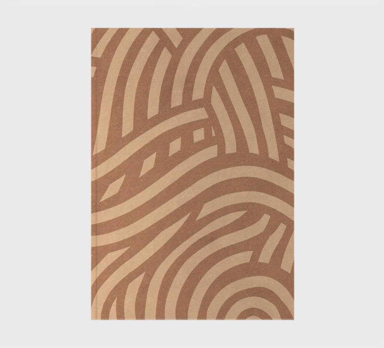 Asymmetrical linocut line art pattern 06 notebook by Little Dean