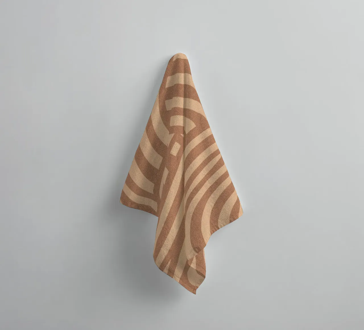 Asymmetrical linocut line art pattern 06 towel by Little Dean