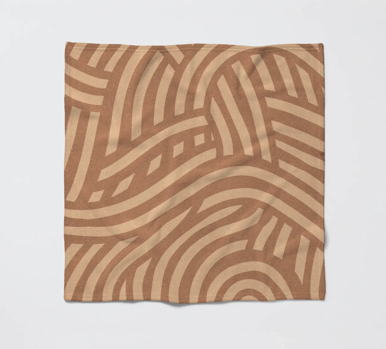 Asymmetrical linocut line art pattern 06 fleece blanket by Little Dean