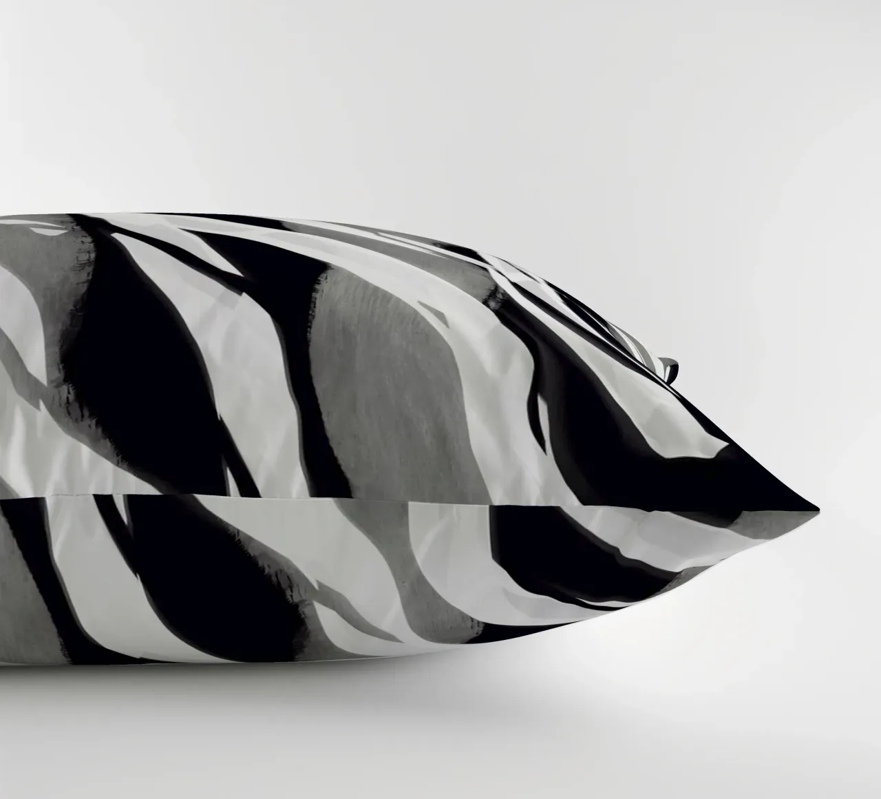 Black and white stripe pattern decorative cushion by Little Dean