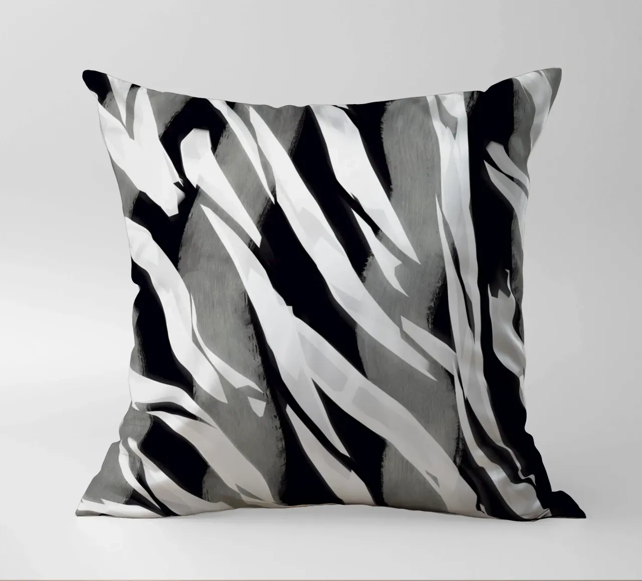 Black and white stripe pattern decorative cushion by Little Dean