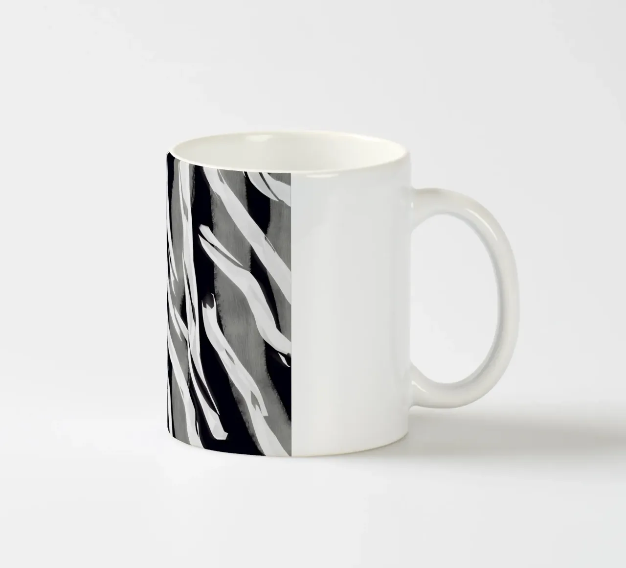 Motivo a righe bianche e nere tazza in ceramica da Little Dean