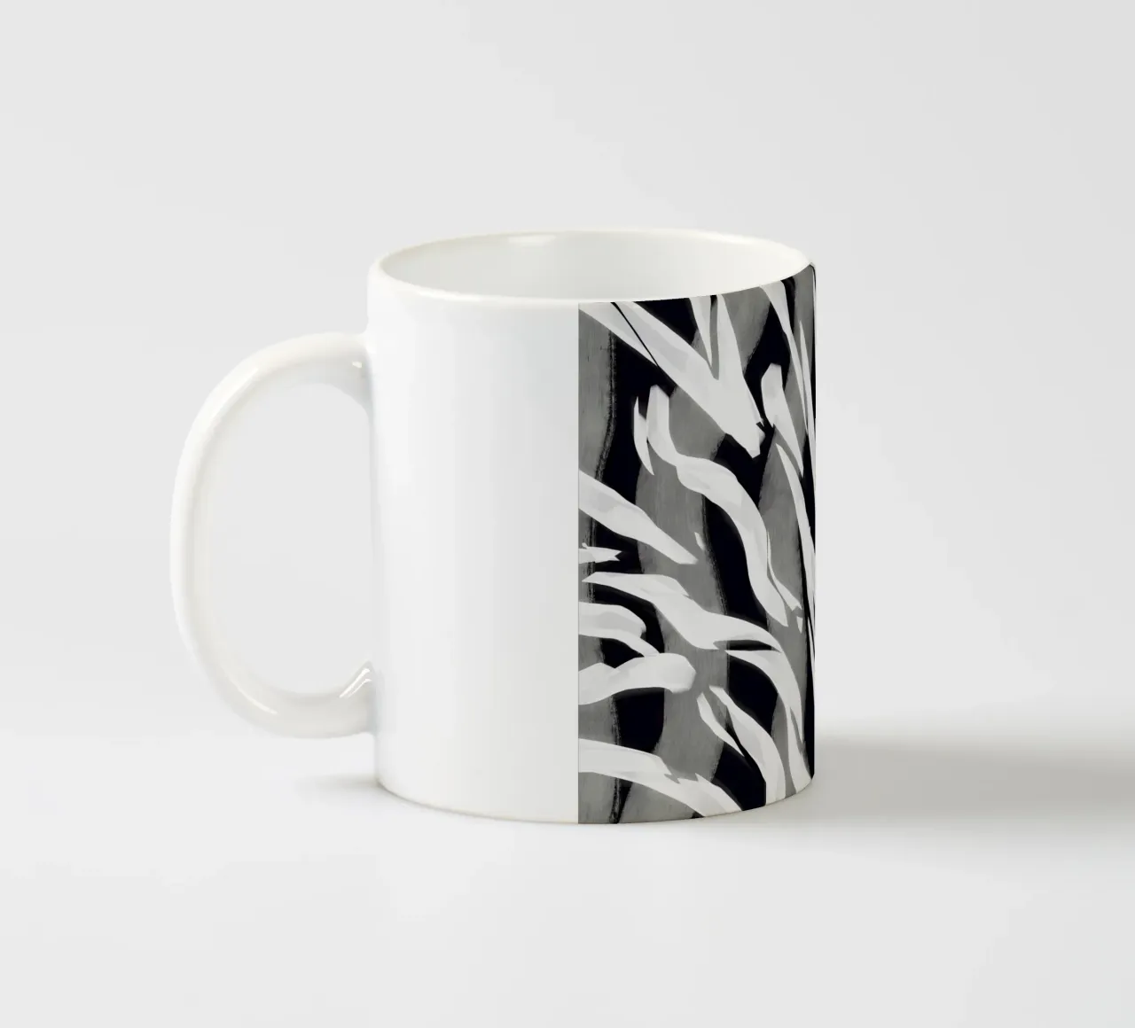 Motivo a righe bianche e nere tazza in ceramica da Little Dean