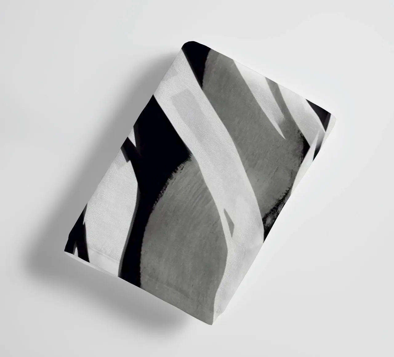 Black and white stripe pattern towel by Little Dean