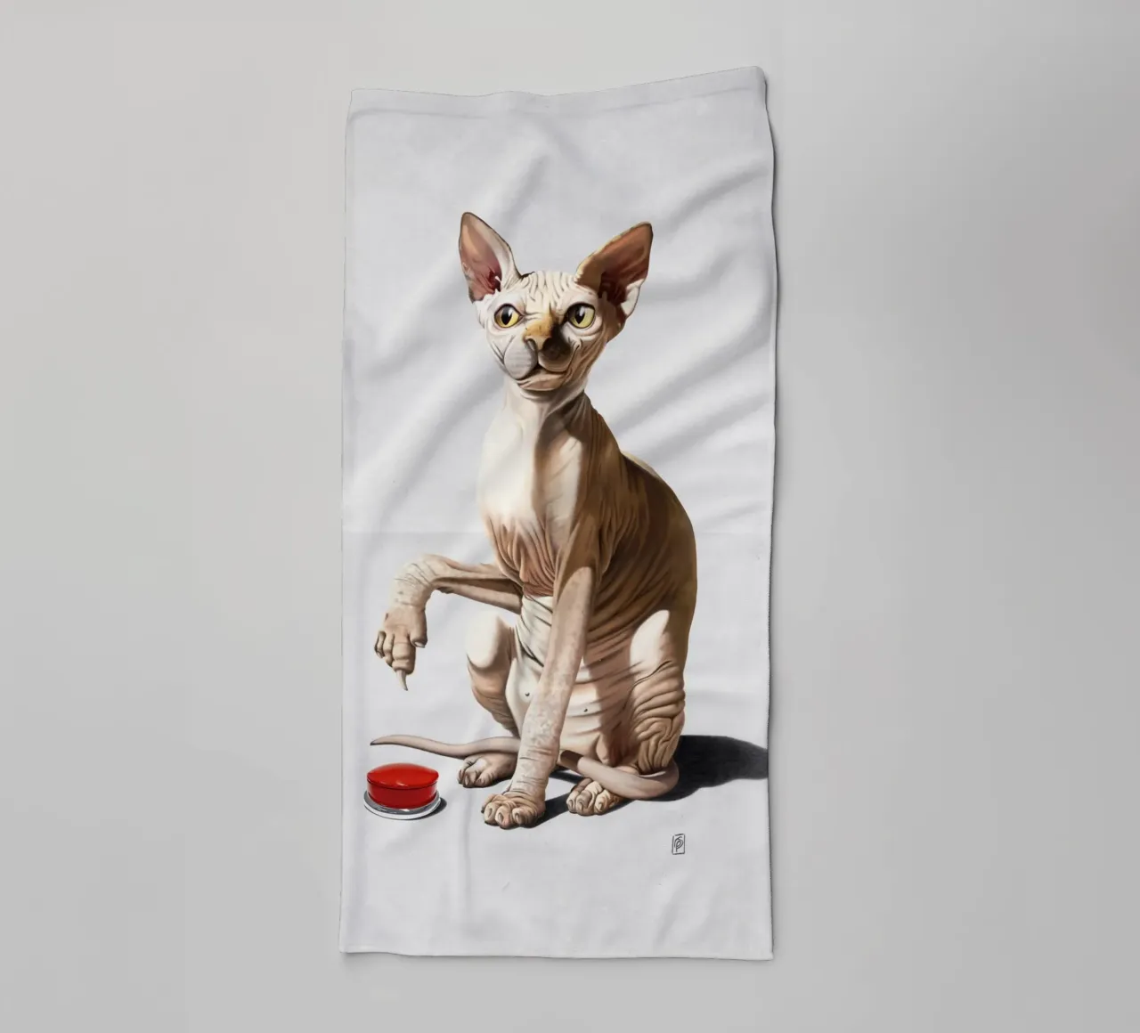 Cat-astrophe (Wordless) asciugamano da bagno da Rob Art | Illustration