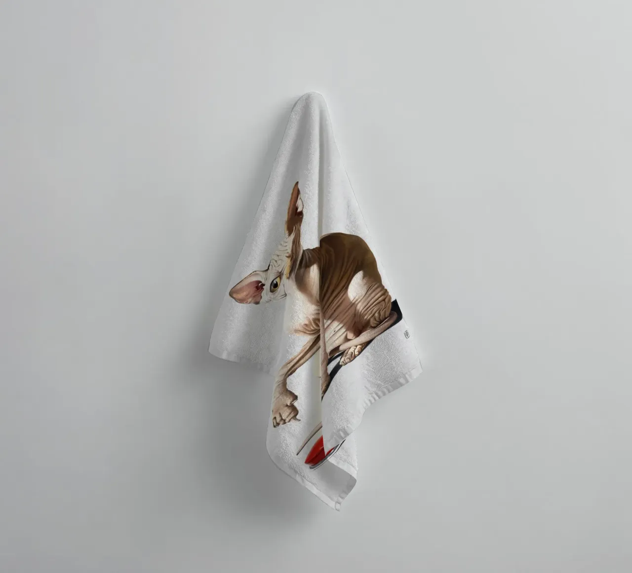 Cat-astrophe (Wordless) asciugamano da bagno da Rob Art | Illustration
