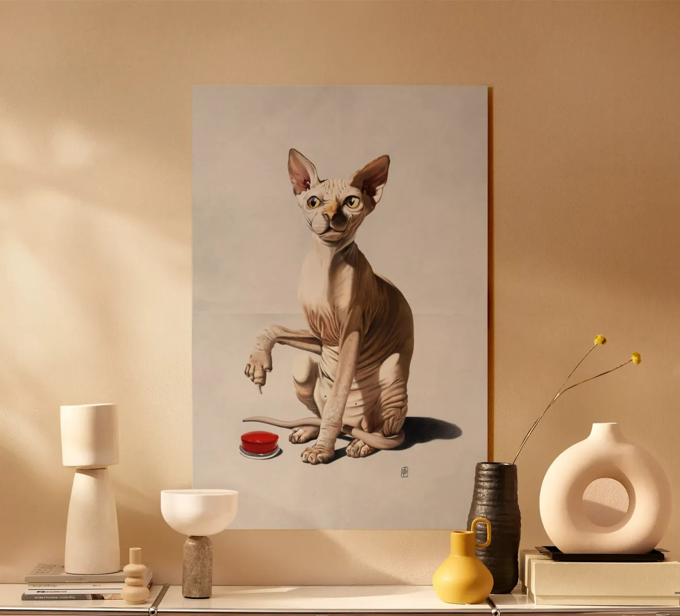Cat-astrophe (Wordless) acryl van Rob Art | Illustration